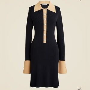 J Crew Ribbed sweater-dress Gold buttons Classy Minimalist XXS Office